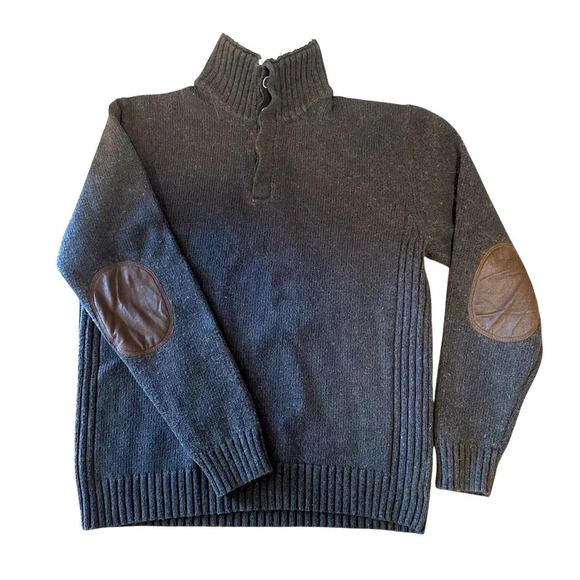 GAP Men’s Brown Fleece Lined Pullover Sweater Knit Winter Warm Size Medium - Picture 1 of 6